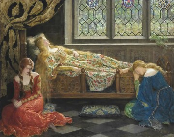 眠れる森の美女 1929 ジョン・コリアー ラファエル前派の東洋学者 Oil Paintings